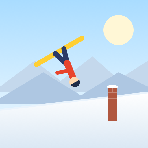 Ski Stunt Simulator - Flip over the wall