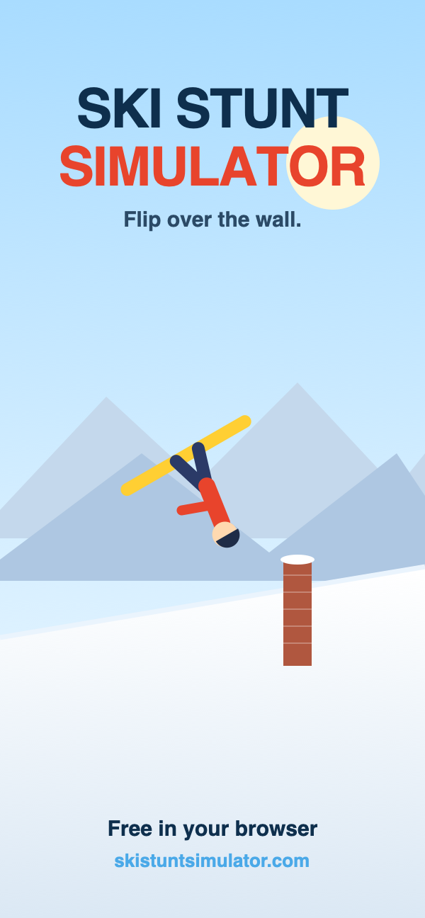 Ski Stunt Simulator - Flip over the wall