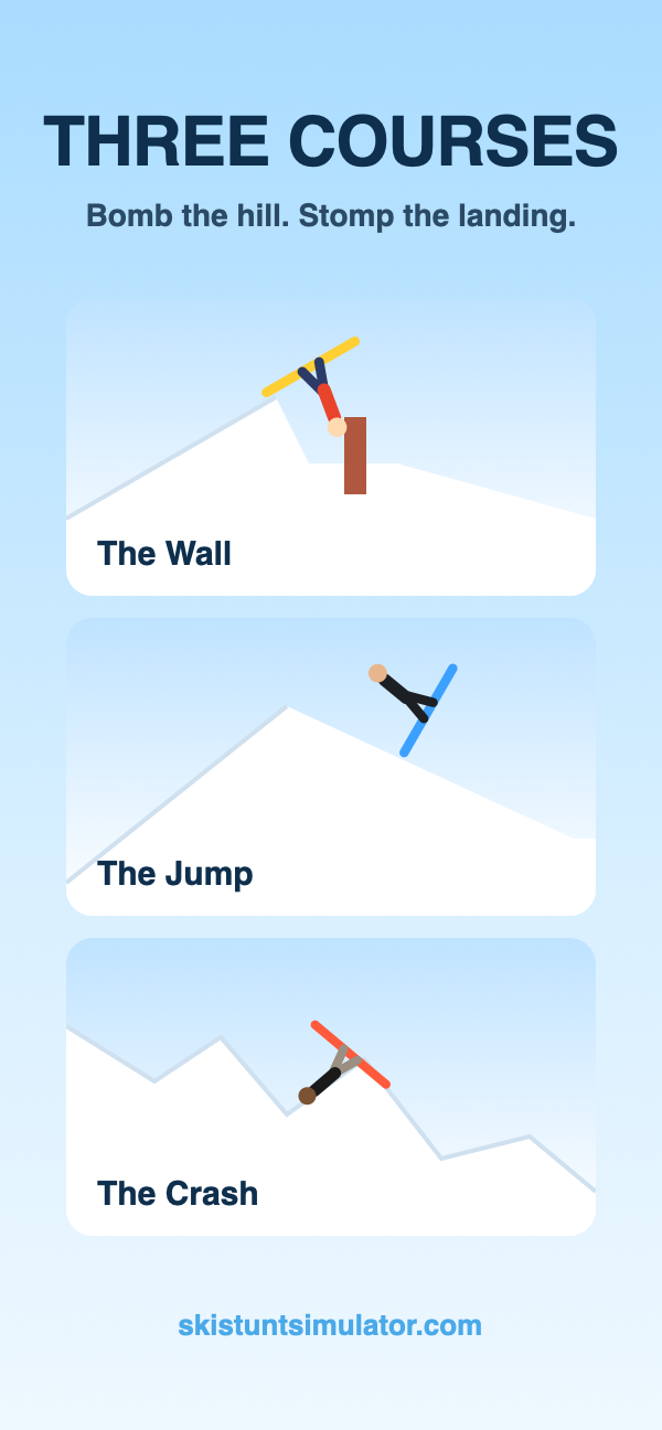 Ski Stunt Simulator - Flip over the wall